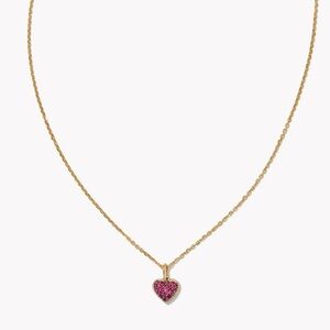 Kendra Scott Gold Necklace with Pink Heart Pendant